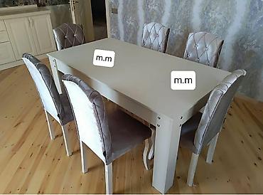 6 stul: Mətbəx üçün, Yeni, Açılmayan, Dördbucaq masa, 6 stul — 5