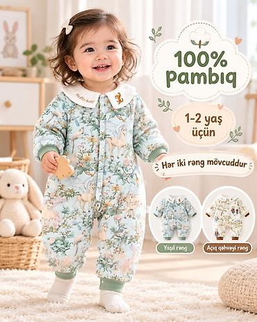 uzun bot: Uşaq kombinezonu – 100% pambıq - Material: tamamilə 100% pambıq — 1