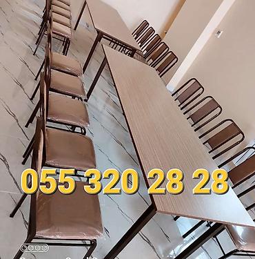 Masa və oturacaq dəstləri: Qonaq otağı üçün, Yeni, Dördbucaq masa, 10 stul — 25