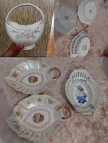 Kolleksiya üçün dekorativ porselen qablar dəsti - Material: nazik