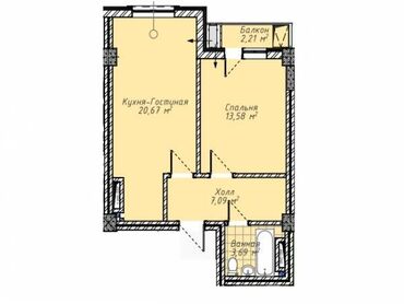 квартира за 10 000: 2 комнаты, 47 м², 10 этаж, ПСО (под самоотделку)