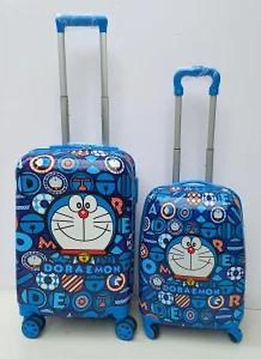 Putni koferi i torbe: Set kofera Doraemon – 2 komada - Dizajn: šareni plavi print sa likom — 19