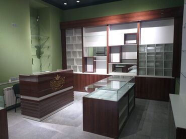 Rəf vitrinləri: Mağaza vitrin və mebel dəsti - Material: MDF-lam və şüşə — 7