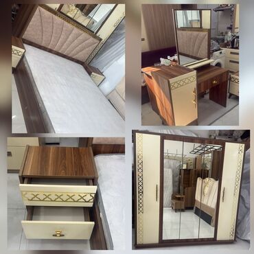 кровать купить баку: İkinəfərlik çarpayı, Dolab, Termo, 2 tumba, Yeni