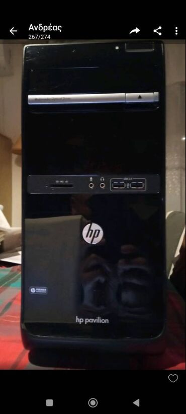 Πωλείται επιτραπεζιος υπολογιστής HP P6 2100EV 4gb 500gb αποθηκευτικό