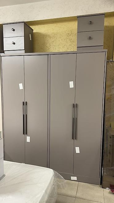 Спальные гарнитуры: Спальный гарнитур, Новый, Двуспальная кровать, Шкаф, Комод, ДСП, Бесплатная доставка, цвет - Серый — 14