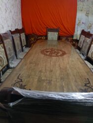 тыкановый шкаф: Конок бөлмөсү үчүн үстөл жана отургуч, Жаңы, Өзү алып кетүү, түсү - Саргыч боз