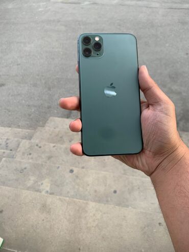 iphone xr azerbaycan: IPhone 11 Pro Max, 256 GB, Matte Midnight Green, Simsiz şarj, Face ID