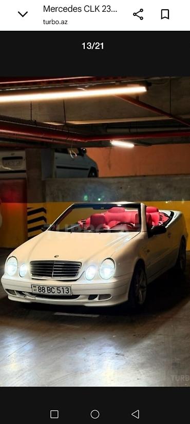 mesok satisi: Mercedes-Benz CLK Cabriolet – ağ eksteryer, parlaq qırmızı dəri — 4