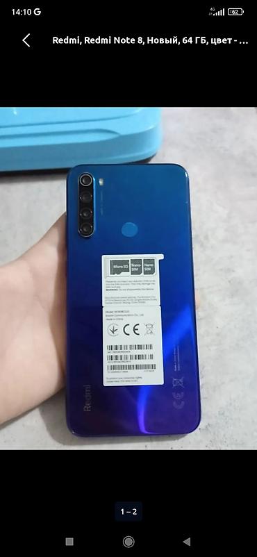 Уюлдук телефондор жана аксессуарлар: Xiaomi, Mi 8, Колдонулган, 64 ГБ, түсү - Көк, 2 SIM — 1