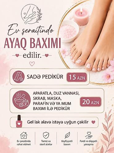pedikür: Ev şəraitində ayaq baxımı, aparatla, sulu, scrabla, parafinlə daban — 9