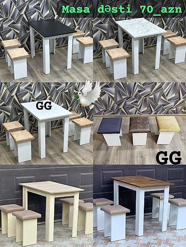 Mətbəx üçün, Yeni, Açılmayan, Kvadrat masa, 4 stul lalafo.az -da Mətbəx üçün, Yeni, Açılmayan, Kvadrat masa, 4 stul