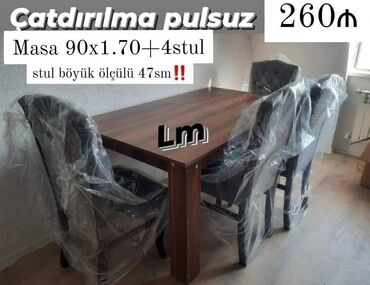 otaq qaplari: Masa dəsti MASA +4 STULL💥 YÜKSƏK KEYFİYYƏTLƏ ⚜️