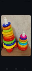 toxunma uşaq krassovkaları: Uşaq oyuncaqları dəsti - Rəngli üzük piramidası – 2 ədəd. Fərqli