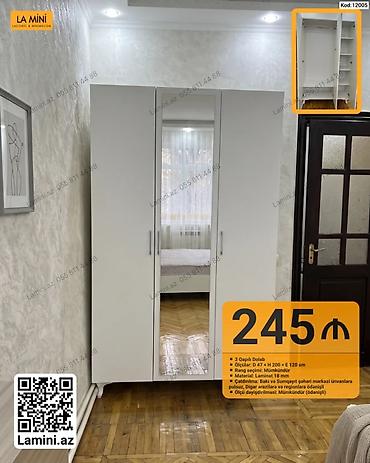 Dolablar: 3 qapılı şkaf – Kod: 12005 - Material: 18 mm laminat - Rəng seçimi — 1