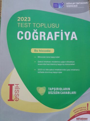 7 sinif coğrafiya: Coğrafiya 1 ci hissə test toplusu yeni alınıb cırığı yazısı heç nə