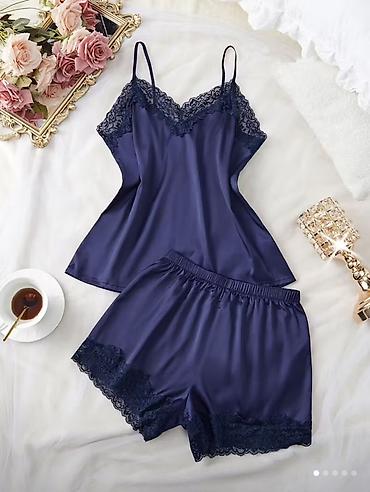 атласные сорочки ночные: Qadınlar üçün atlas pijama dəstləri - Material: yumşaq, parlaq — 3