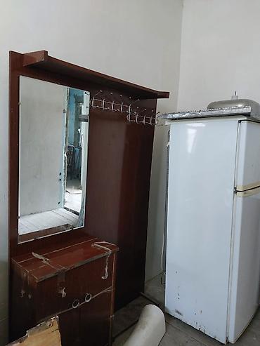 Dəhliz dolabları: Tambur/Dehliz asma dəsti – güzgülü və şkafçalı - Material: tünd ağac — 2