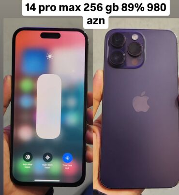 ayfon 14 pro max 2 el: IPhone 14 Pro Max, 256 GB, Deep Purple, Zəmanət