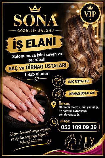 daş usdasi: Sona Gözəllik Salonu – iş elanı Salonumuza işini sevən və təcrübəli — 1
