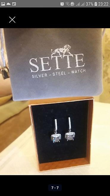 silver: SETTE markalı sırğalar - Dizayn: Kvadrat formalı, asma modellə; hər — 1