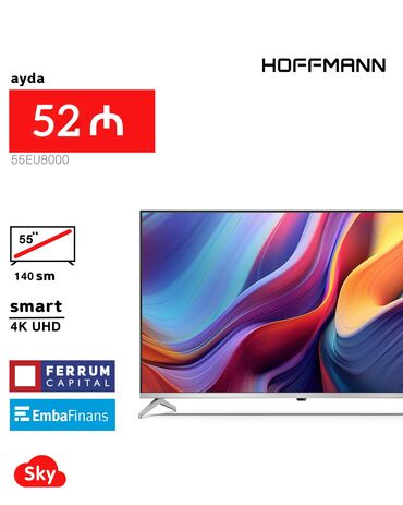 смарт тв приставка к телевизору: Yeni Televizor Hoffmann Led 55" 4K (3840x2160), Pulsuz çatdırılma
