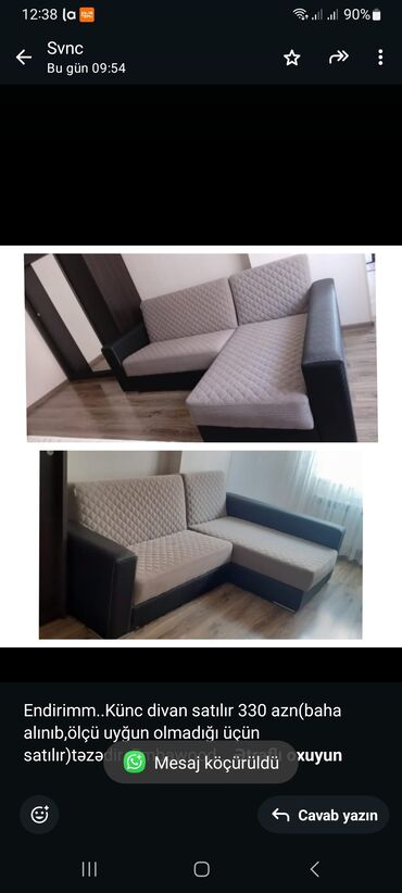 Mətbəx mebeli: Endirimm. Künc divan satılır 330 azn(baha alınıb,ölçü uyğun olmadığı