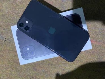 Apple iPhone: IPhone 11, Б/у, 64 ГБ, Черный, Защитное стекло, Чехол, Коробка, 73 % — 1