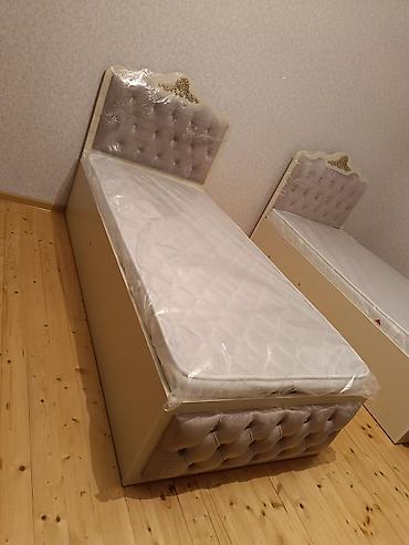 Tək nəfərlik çarpayı - Klassik dizayn: Ağ rəngli korpus, qızılı lalafo.az -da — 4 Tək nəfərlik çarpayı - Klassik dizayn: Ağ rəngli korpus, qızılı — 4