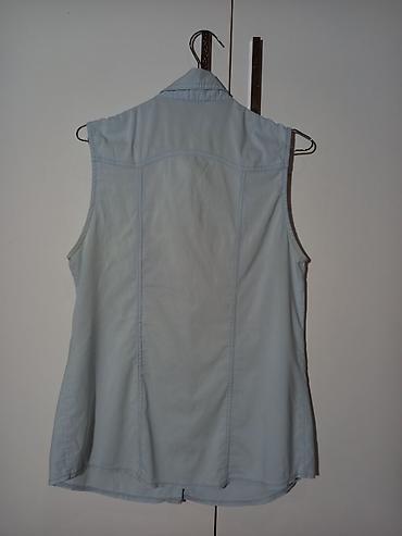 tote bag: Qadınlar üçün qolsuz köynək - Rəng: Açıq göy (denim effekti) - — 2