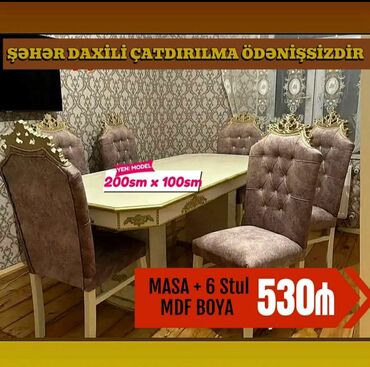 Sifarişlə masa və oturacaq dəstləri: Dördbucaq masa, Qonaq otağı üçün -da lalafo.az — 10 Sifarişlə masa və oturacaq dəstləri: Dördbucaq masa, Qonaq otağı üçün — 10