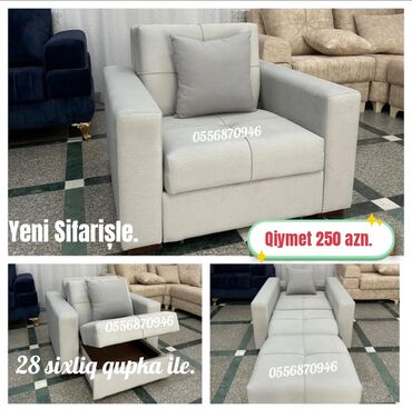 Divanlar: Yeni, Kreslo-kravat, Parça, Kredit yoxdur, Şəhərdaxili pulsuz çatdırılma