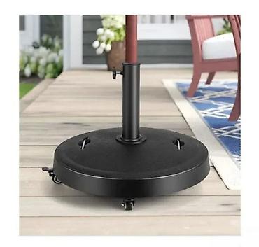 Suncobrani, tende i paviljoni: Postolje za baštenski suncobran sa točkićima – crno - Tip: baza za — 2