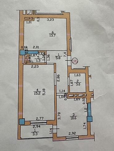 омат: 2 комнаты, 50 м², Филармония Элитка, 7 этаж, Евроремонт — 2