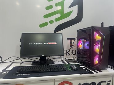 kompüterlərin satisi: Gaming PC Monitor 22inc 75Hz RGB Keys + 3əd Fan RGB RGB CPU kuler RGB