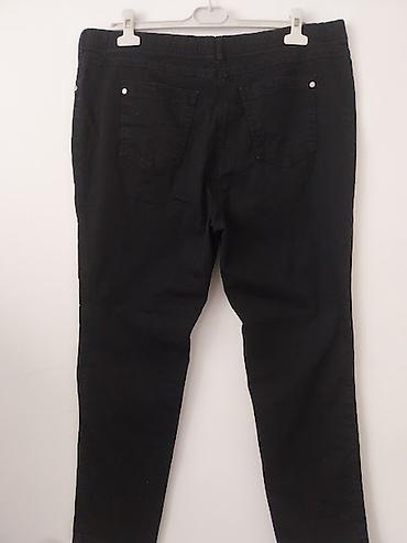 široki lastiš: Crne zift Relaxed farmerke sa puno elastina vel.XL Pojas 48-56,dubina — 4