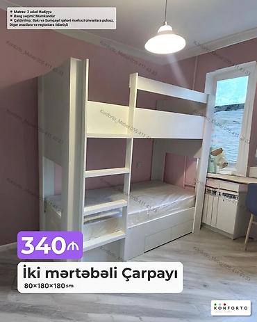 Ev və bağ: İki mərtəbəli çarpayı – 80×180×180 sm Xüsusiyyətlər: - Kompakt iki — 1