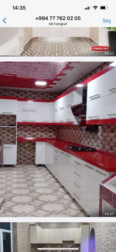 Sifarişlə mətbəx mebeli: Sifarişlə mətbəx dəsti, MDF, Kredit var, Pulsuz çatdırılma, Rayonlara çatdırılma — 4