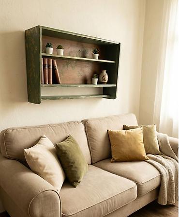 Police: Restaurirana zidna polica od punog drveta – ručno rađena — 1