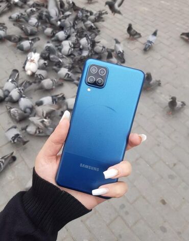 samsun a12: Samsung Galaxy A12, 32 ГБ, цвет - Голубой, Отпечаток пальца