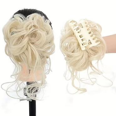 Perike i klipse: Naziv: Umetak/punđa od sintetičke kose – kovrdžava, brza frizura — 13
