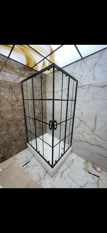 Duş kabinaları, arakəsmələr: Yeni Üstü açıq kabina, Künc üçün, Pulsuz çatdırılma — 29