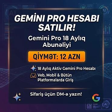Biznes üçün avadanlıq: Məhsul: Gemini Pro 18 aylıq abunəlik Xüsusiyyətlər: - 18 aylıq aktiv — 1