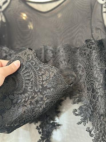 Şəxsi əşyalar: Qara tüllü krujeva paltar (uzun) - Stil: şəffaf tül üzərində sıx — 5