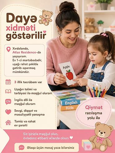 daye isi axdaram: Xırdalanda, Atlas Residence-də yaşayıram. Ev 1-ci mərtəbədə yerləşir — 1