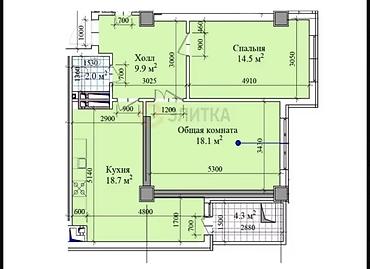 эмиль: 1 комната, 71 м², Технопарк Элитка, 8 этаж, ПСО (под самоотделку) — 2