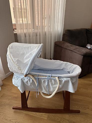 Beşiklər: Beşik tipli körpə beşiyi/kolyaska səbəti (Moses basket) – taxta — 3