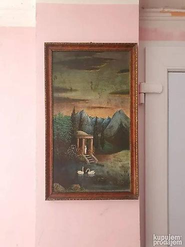 cajka satovi: Autor nepoznat, ulje na lezonitu. Dimenzije slike 55,5x30,5cm sa ramom — 4