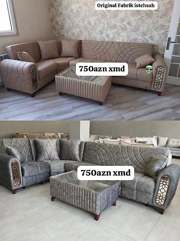 kunc divanar: “Original Fabrik istehsalı” künc divan dəsti - Künc divan + puff/çay — 1