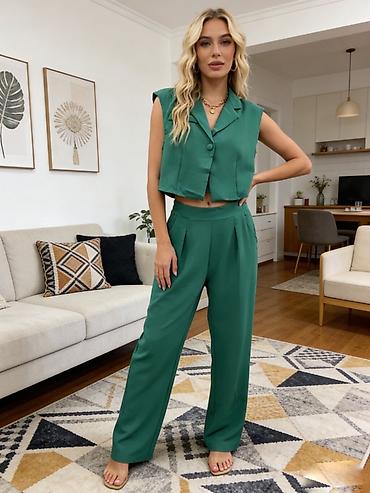 Kompleti: 🔥Damski komplet – prsluk bez rukava i pantalone visokog struka ✅2700 — 6